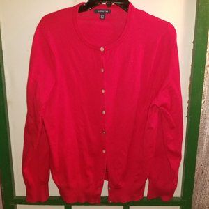 Red long sleeve cardigan